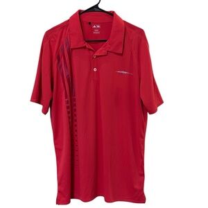 Adidas Polo Shirt Large Men’s Golf Short Sleeve Logo Adizero L Orange Red Salmon